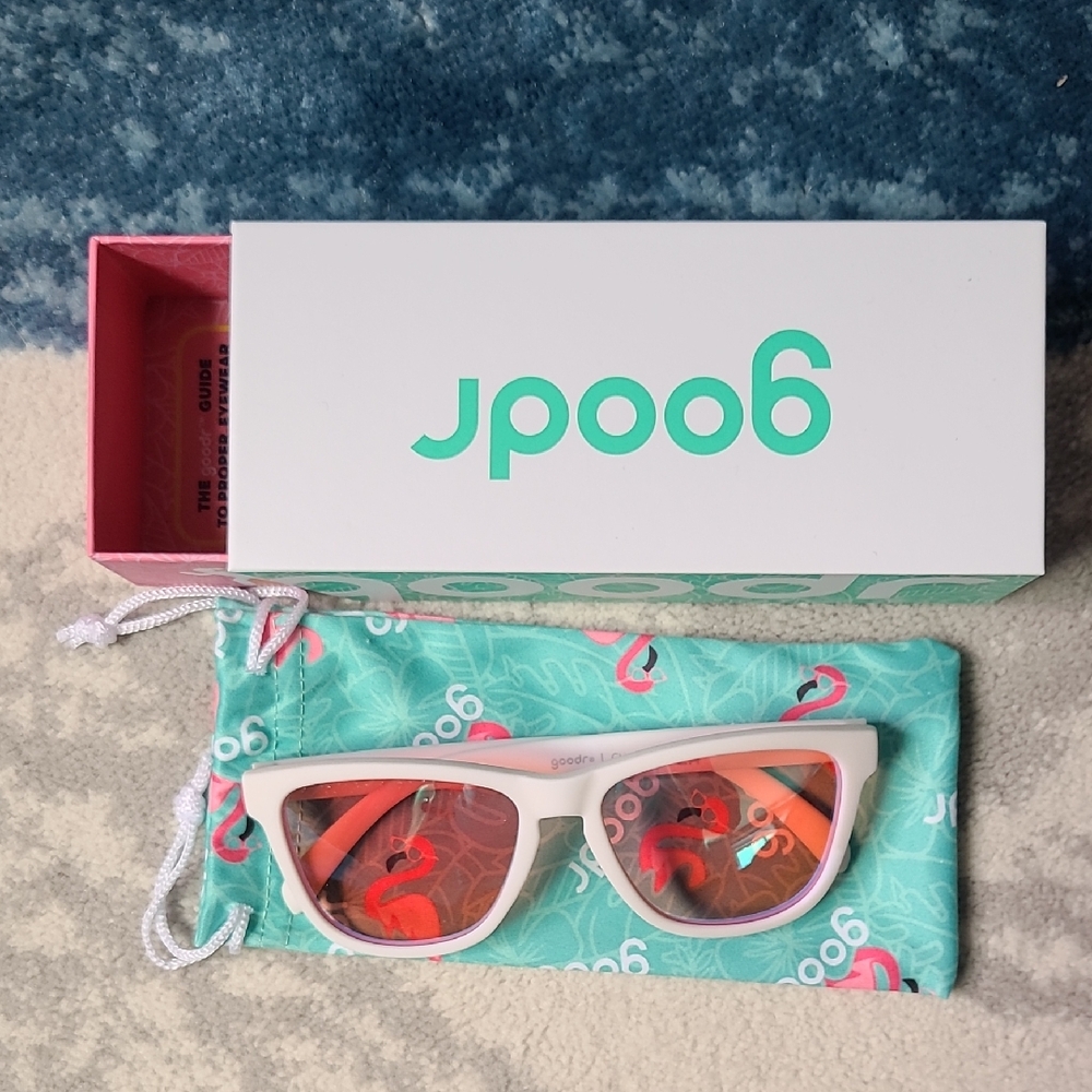 Goodr White and Pink Sunglasses (Au Revoir, Gopher)